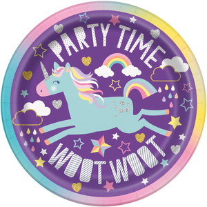 Unicorn Round 7" Dessert Plates (8 Pack)