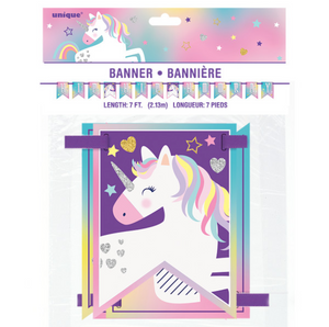 Unicorn Party Pennant Banner (7 ft)
