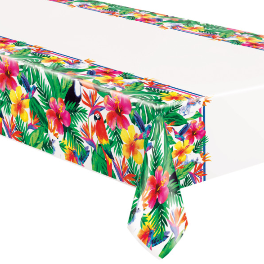Palm Tropical Luau Rectangular Plastic Table Cover (54"x84")