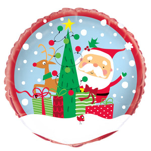 Colorful Santa Round Foil Balloon (18")