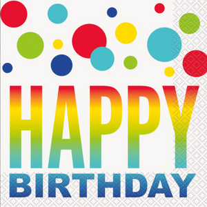 Rainbow Spots Birthday Luncheon Napkins (16 pack)