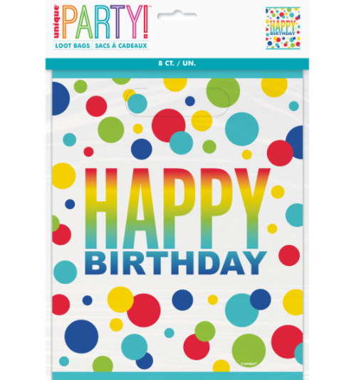 Rainbow Spots Birthday Loot Bags (8 pack)