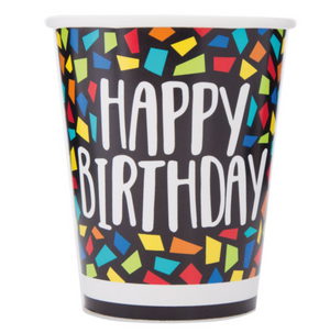 Colorful Mosaic Birthday 9oz Paper Cups (8 pack)