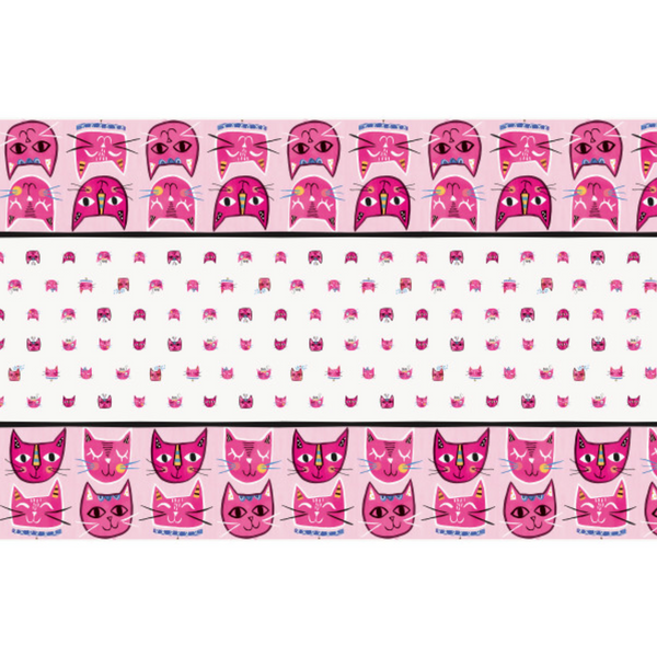 Pink Cat Rectangular Plastic Table Cover (54"x84")