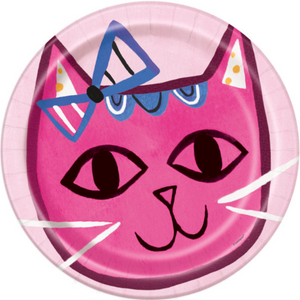 Pink Cat Round 9" Dinner Plates (8 Pack)