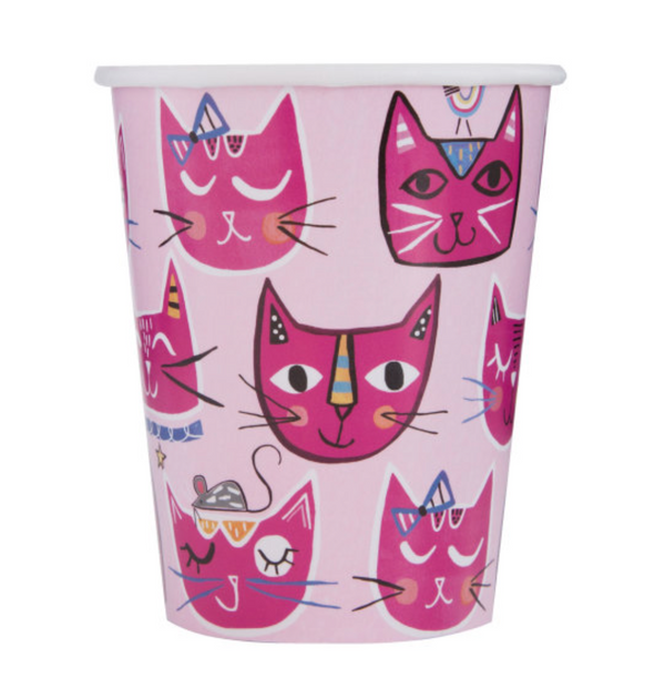 Pink Cat 9oz Paper Cups (8 pack)