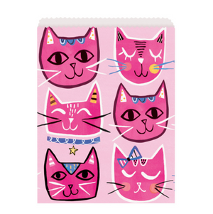 Pink Cat Paper Goodie Bags (8 Pack)
