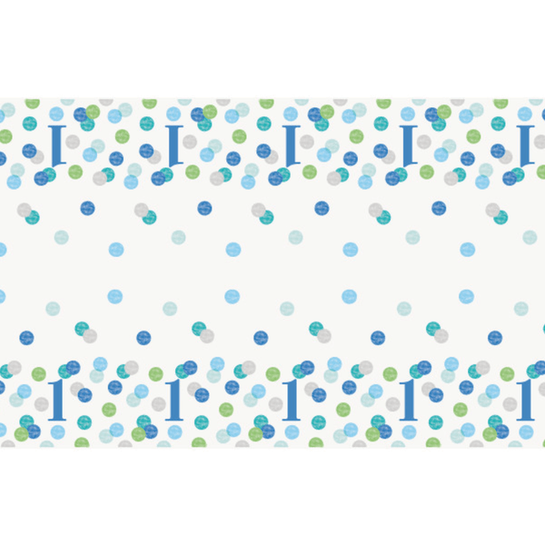 Blue Dots 1st Birthday Rectangular Plastic Table Cover (54"x84")