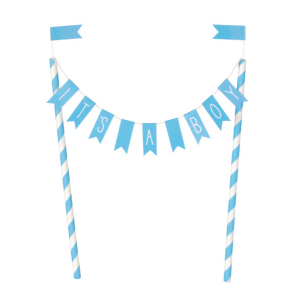 Baby Shower Bunting 'It's A Boy' Cake Topper