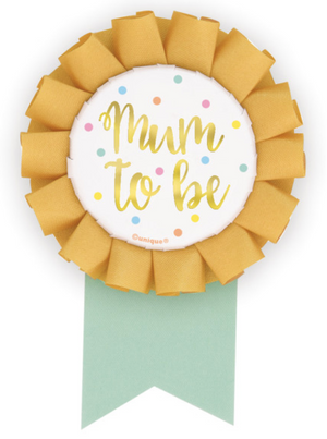 "Mum To Be" Gold and Confetti Baby Shower Badge