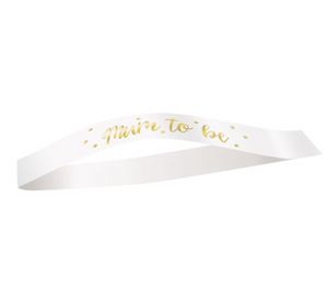 Gold Foil "Mum to Be" Satin Sash