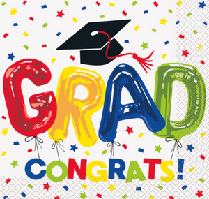Letter Balloon Grad Luncheon Napkins (16 Pack)
