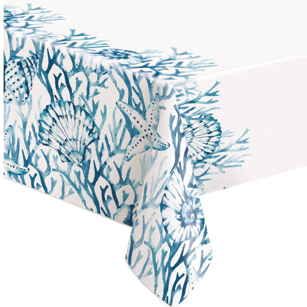 Blue Reef Rectangular Plastic Table Cover (54" x 84")