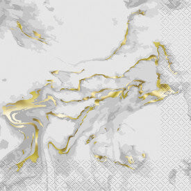 Gold Foil Marble Luncheon Napkins (20 Pack)