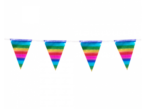 Foil mini bunting rainbow (3 m)