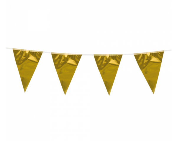 Metallic mini foil bunting gold (3 m)