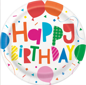 Colorful Balloons Round 9" Dinner Plates (8 Pack)