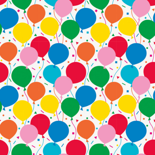 Colorful Balloons Gift Wrap (30" x 5 ft)