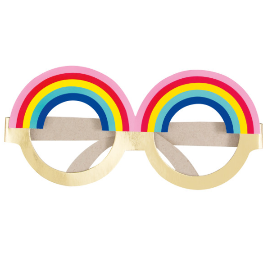 Foil Rainbow Paper Party Novelty Glasses  (4 Pack)