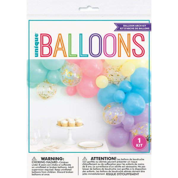 Pastel Assorted Foil Confetti & Latex Balloon Arch Kit (40 Pack)