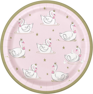 Swan Birthday Round 9" Dinner Plates (8 Pack)