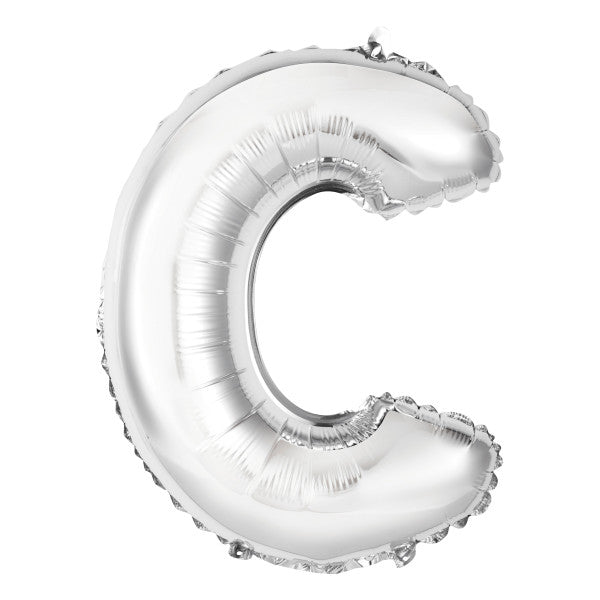 Silver Letter C Shaped Foil Balloon (14"")
