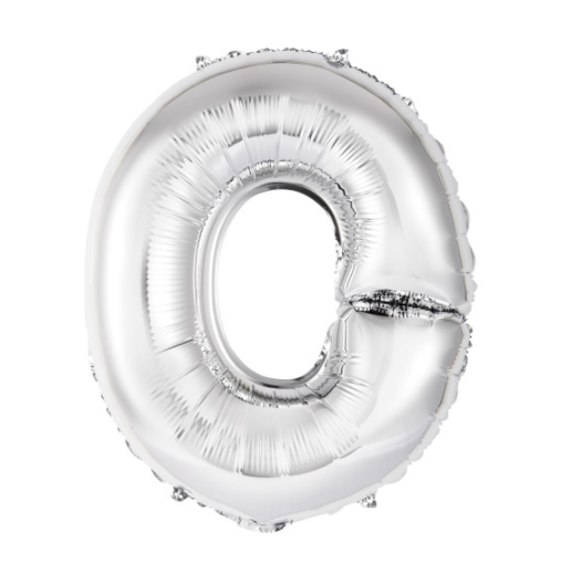 Silver Letter O Shaped Foil Balloon (14"")