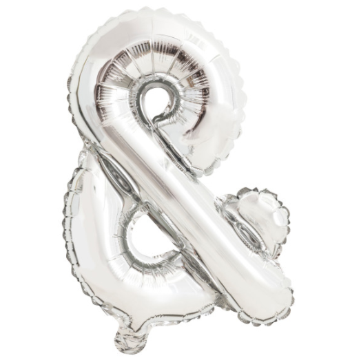 Silver Letter & Shaped Foil Balloon  Packaged (14")