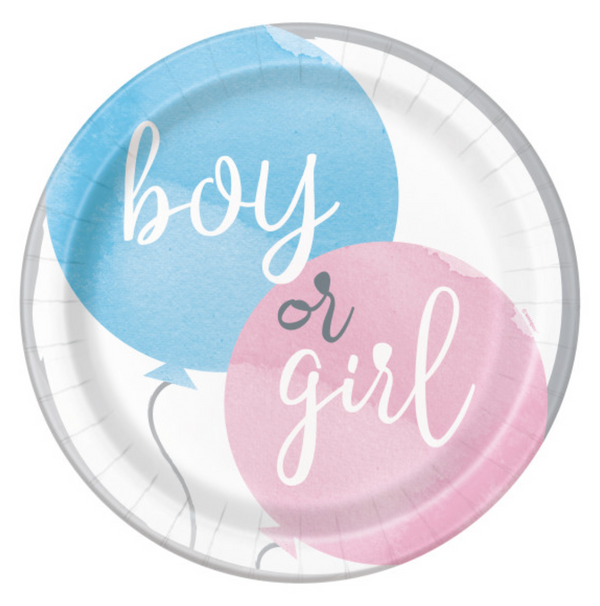 Gender Reveal Party Round 9" Dinner Plates (8 Pack)
