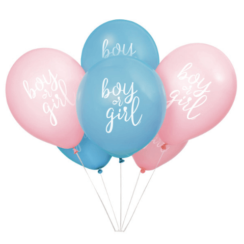 Boy or Girl Gender Reveal 12" Latex Balloons (8 Pack)