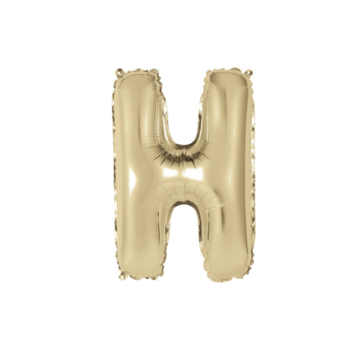 Gold Letter H Shaped Foil Balloon (14")