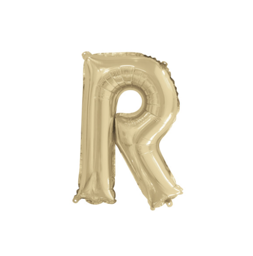 Gold Letter R Shaped Foil Balloon (14"")