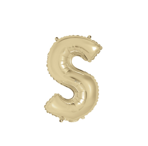 Gold Letter S Shaped Foil Balloon (14"")