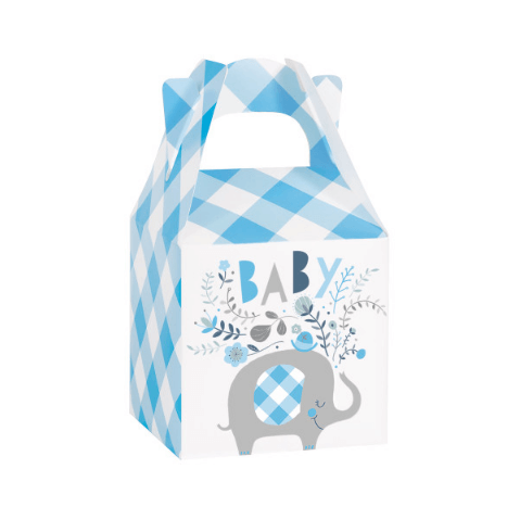 Blue Floral Elephant Favor Boxes (8 Pack)