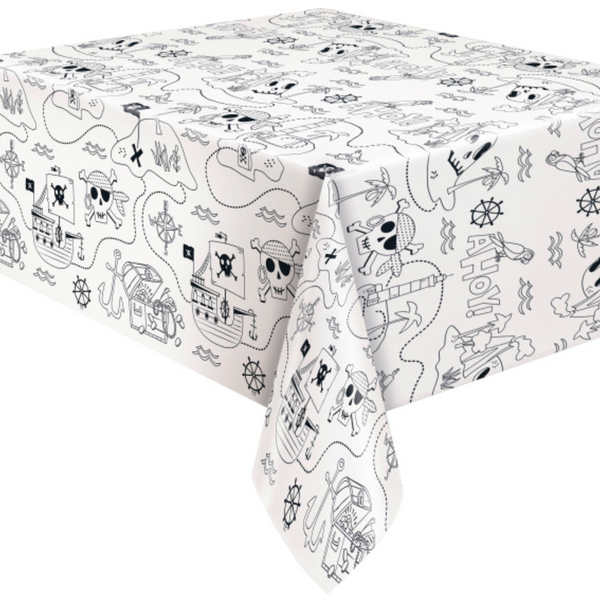 Ahoy Pirate Coloring Paper Table Cover (54"x84")