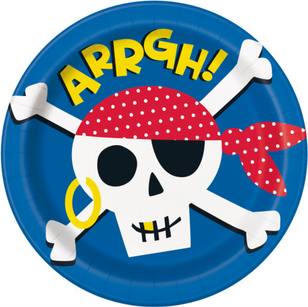Ahoy Pirate Round 9" Dinner Plates (8 Pack)