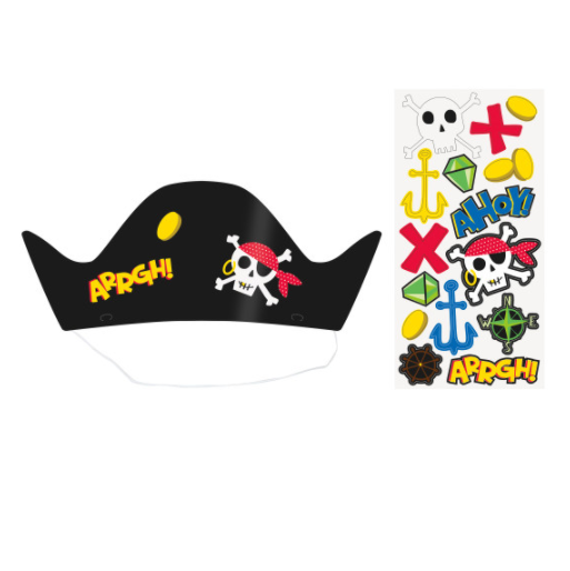 Ahoy Pirate Party Hats (8 Pack)