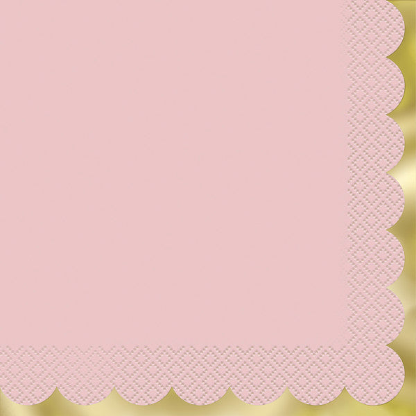 Pastel Pink and Gold Luncheon Napkins - Foil Stamped (16 pack)