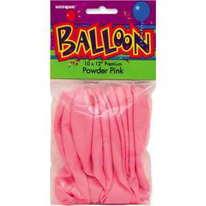 12" Premium Latex Balloons - Powder Pink (10 Pack)