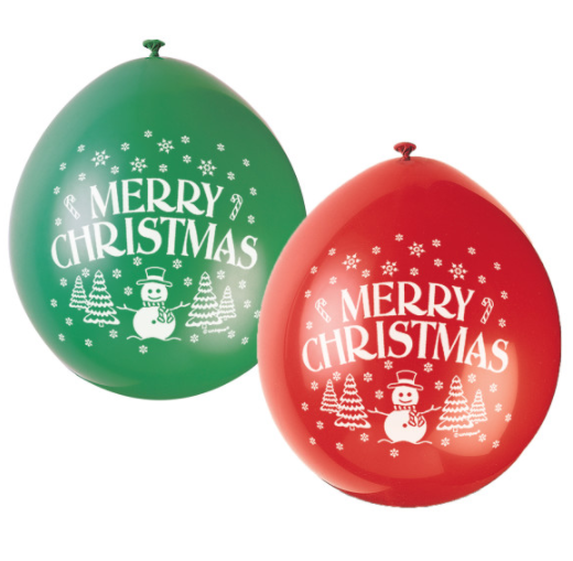 Merry Christmas 9" Latex Balloons (10 Pack)