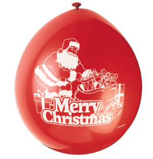 Santa 9" Latex Balloons (10 Pack)