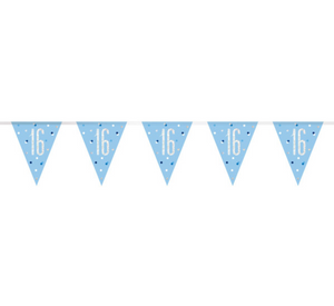 Glitz Blue & Silver Prismatic Plastic Flag Banner 16 (9ft)