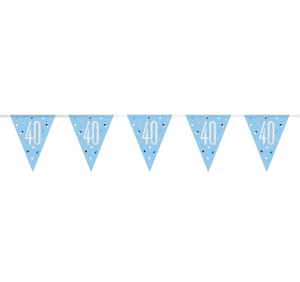 Glitz Blue & Silver Prismatic Plastic Flag Banner 40 (9ft)