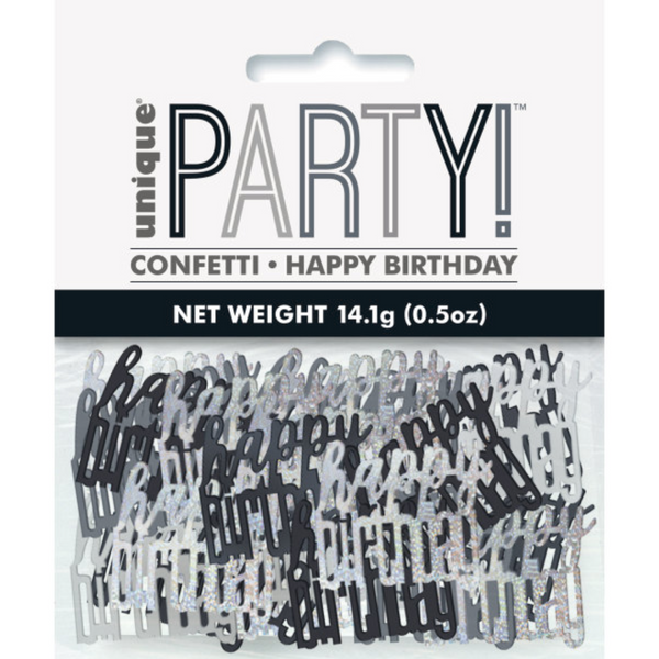 Birthday Black Glitz Happy Birthday Confetti (0.5 oz)
