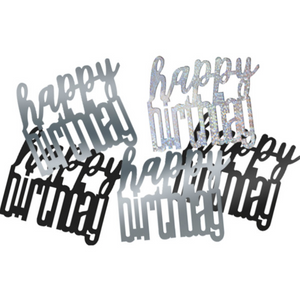 Birthday Black Glitz Happy Birthday Confetti (0.5 oz)