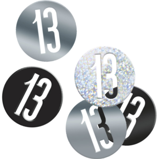 Birthday Black Glitz Number 13 Confetti (.5oz)