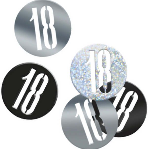 Birthday Black Glitz Number 18 Confetti (0.5 oz)