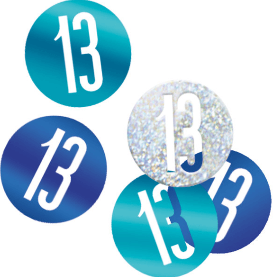 Birthday Blue Glitz Number 13 Confetti (5 oz)