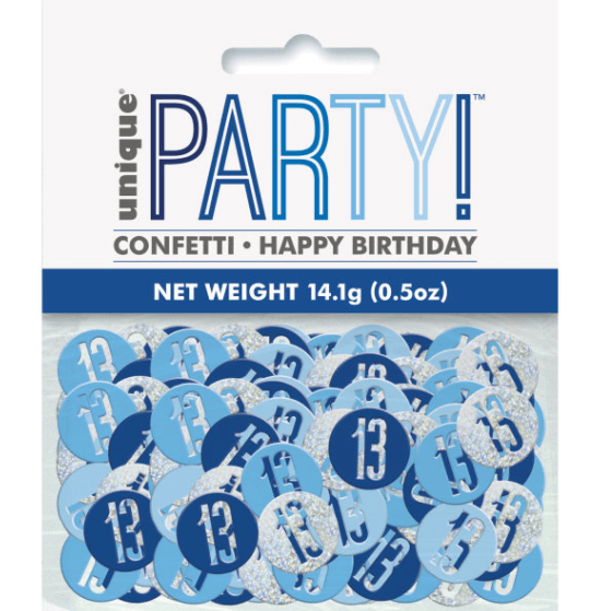Birthday Blue Glitz Number 13 Confetti (5 oz)