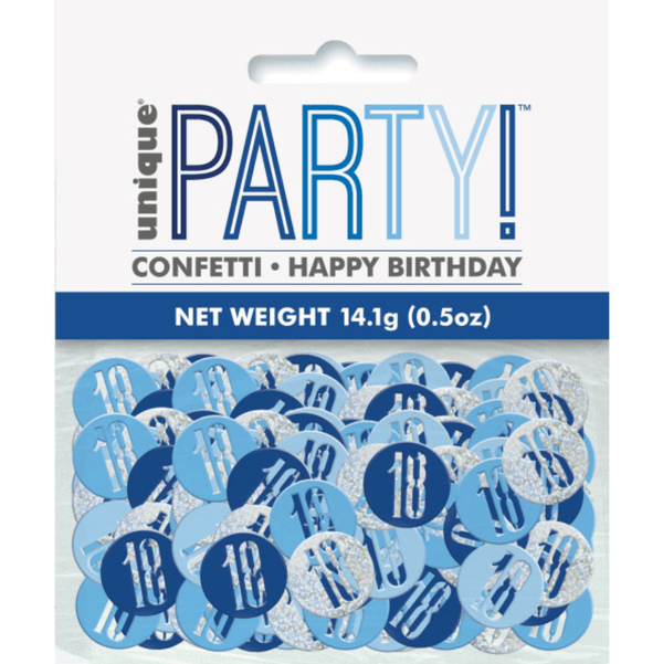 Birthday Blue Glitz Number 18 Confetti (0.5 oz)